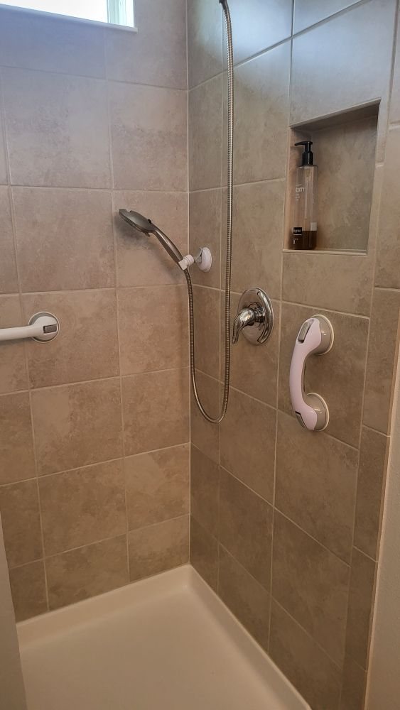 Clean shower fixtures and tile